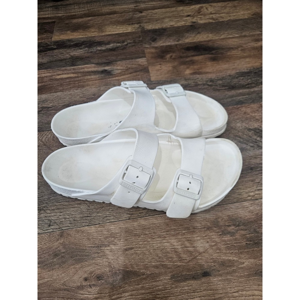 Birkenstock Arizona Essentials EVA White Sandals Women 43 L9 Two Strap Slides